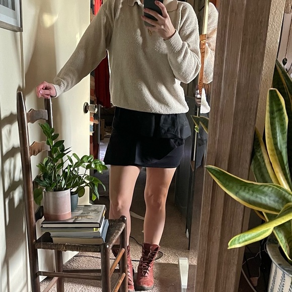 Designer ETOILE ISABEL MARANT black ruffled mini skirt women’s Sz 6 - Picture 3 of 7